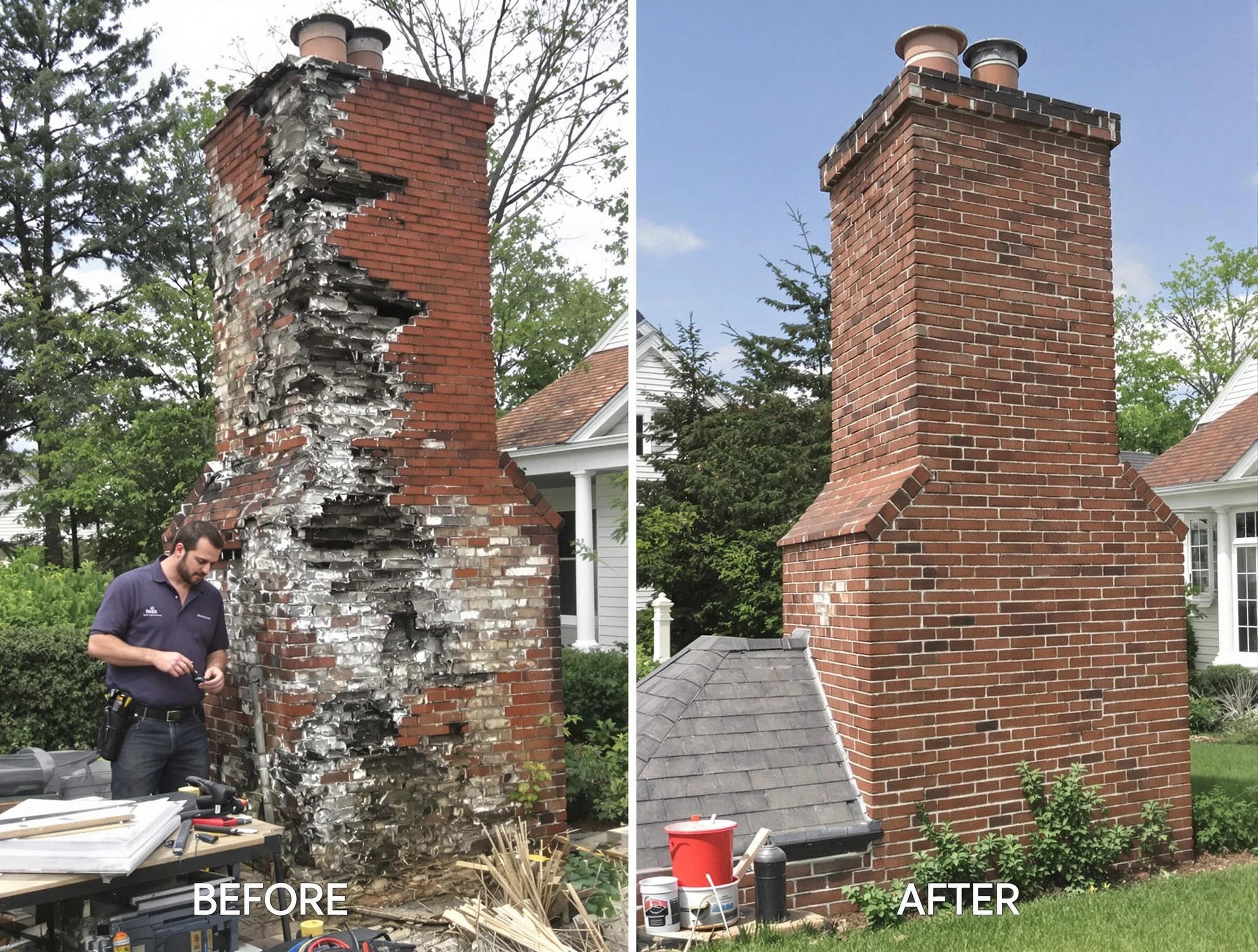 Tecumseh Chimney Sweep performing a full chimney restoration in Tecumseh, OK