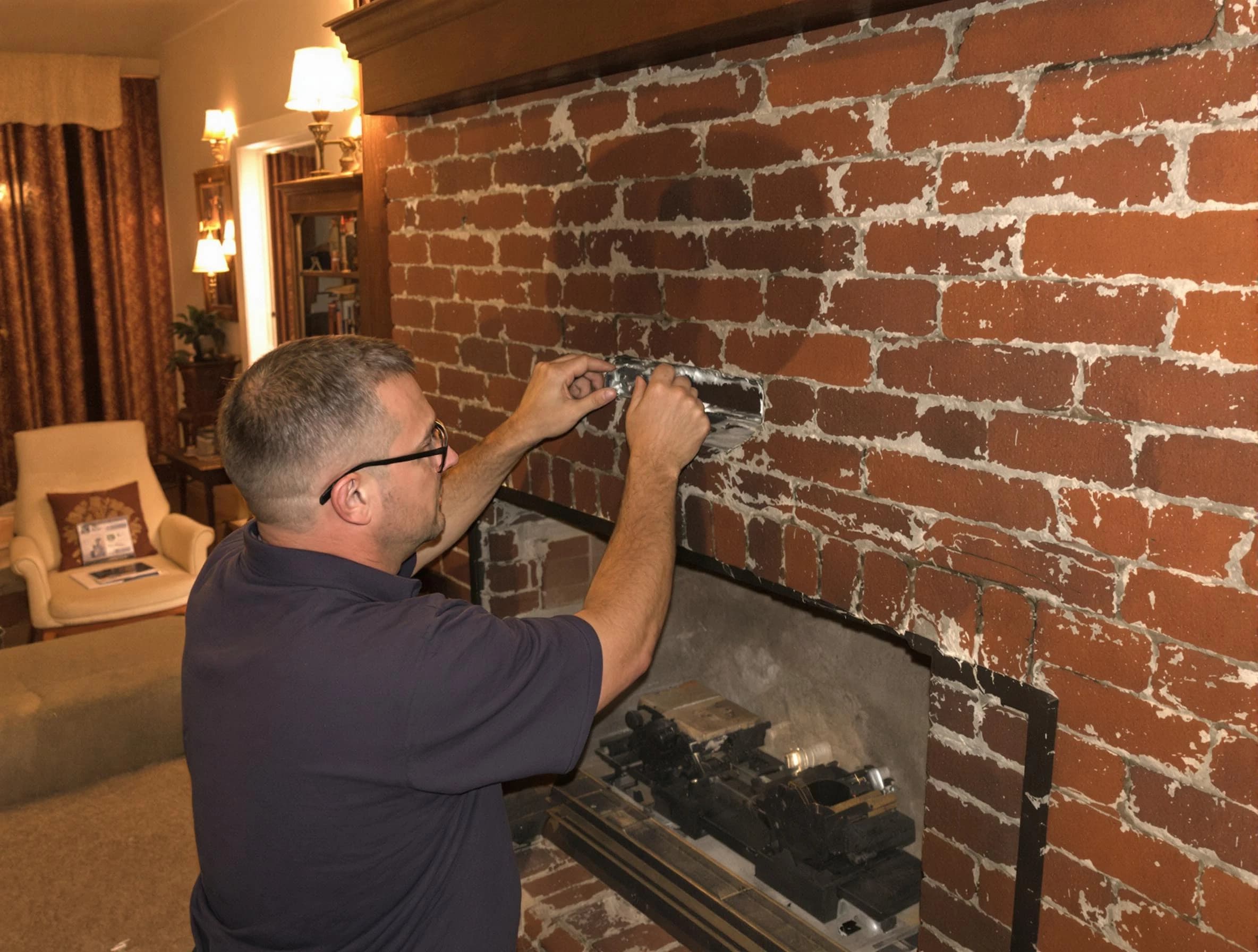 Tecumseh Chimney Sweep expert fixing a fireplace in Tecumseh, OK