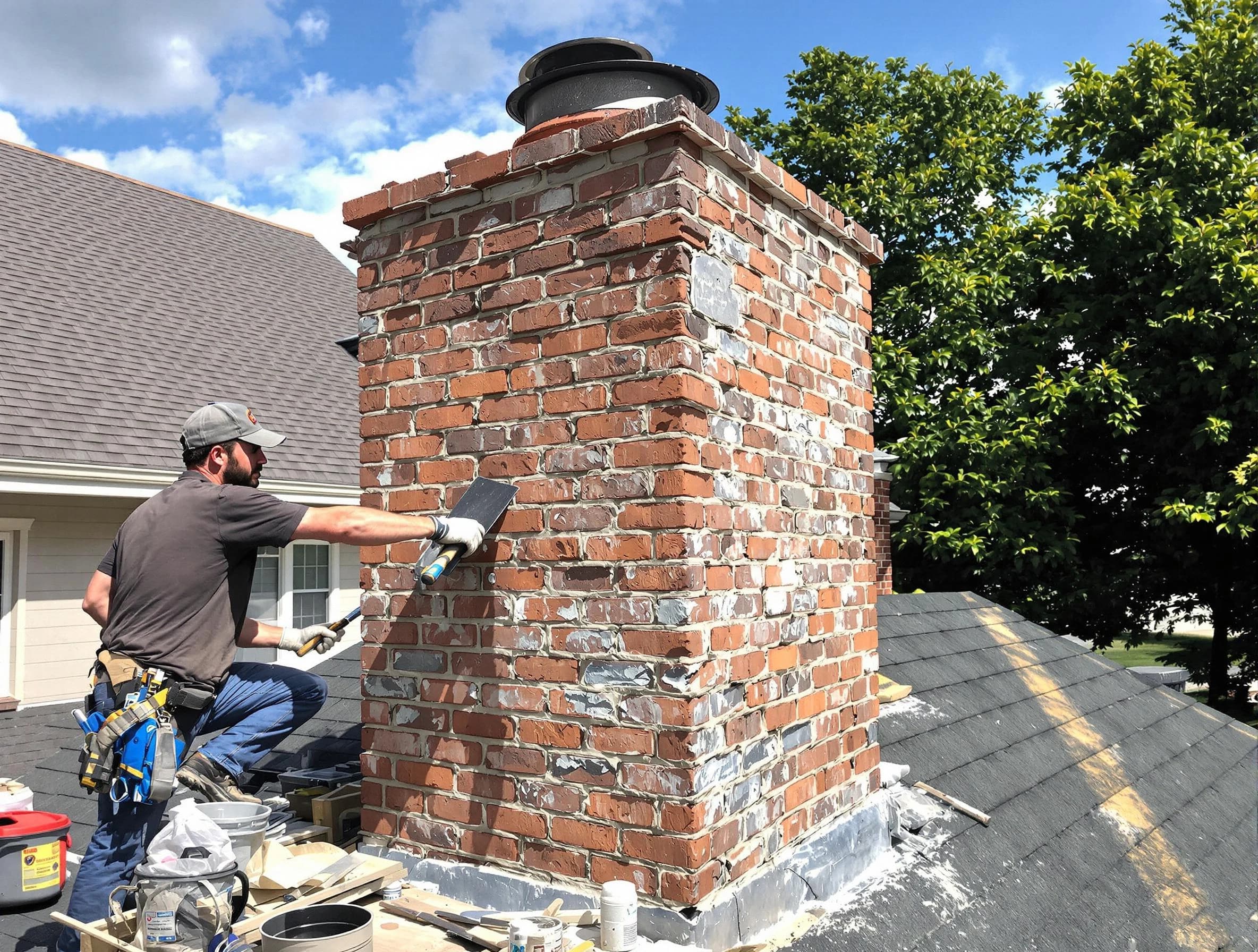 Completed chimney rebuild by Tecumseh Chimney Sweep in Tecumseh, OK
