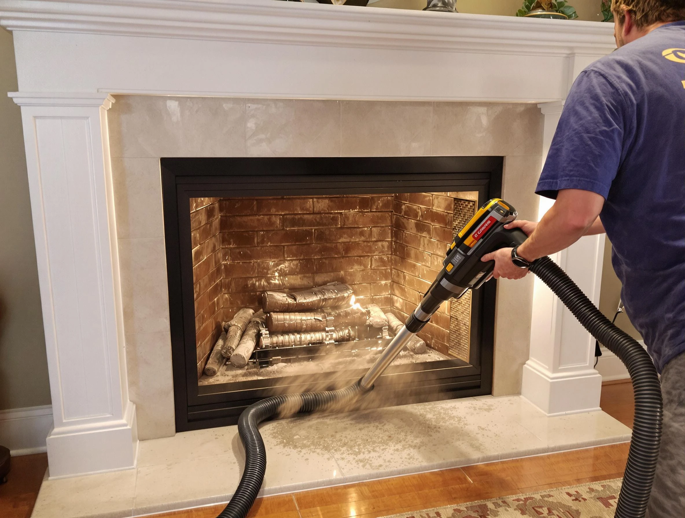 Fireplace cleaning performed by Tecumseh Chimney Sweep in Tecumseh, OK